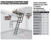 Сходи на горище металеві LMP. Лестница на чердак. Купить сходи Факро